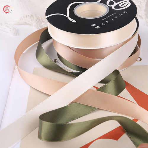 2cm double-sided polyester ribbon with floral bouquet bow tie binding strap handmade DIY floral art gift box ribbon satin ribbon