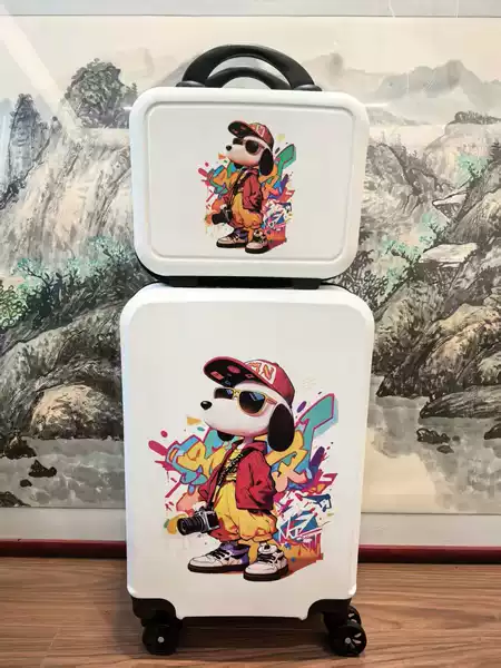 Gift Box Pattern Customized Cartoon Children's Suitcase 20inch Casual Travel Suitcase with Combination Lock and Trolley Handle