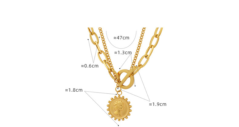 Fashion Portrait Titanium Steel Layered Necklaces Plating Stainless Steel Necklaces