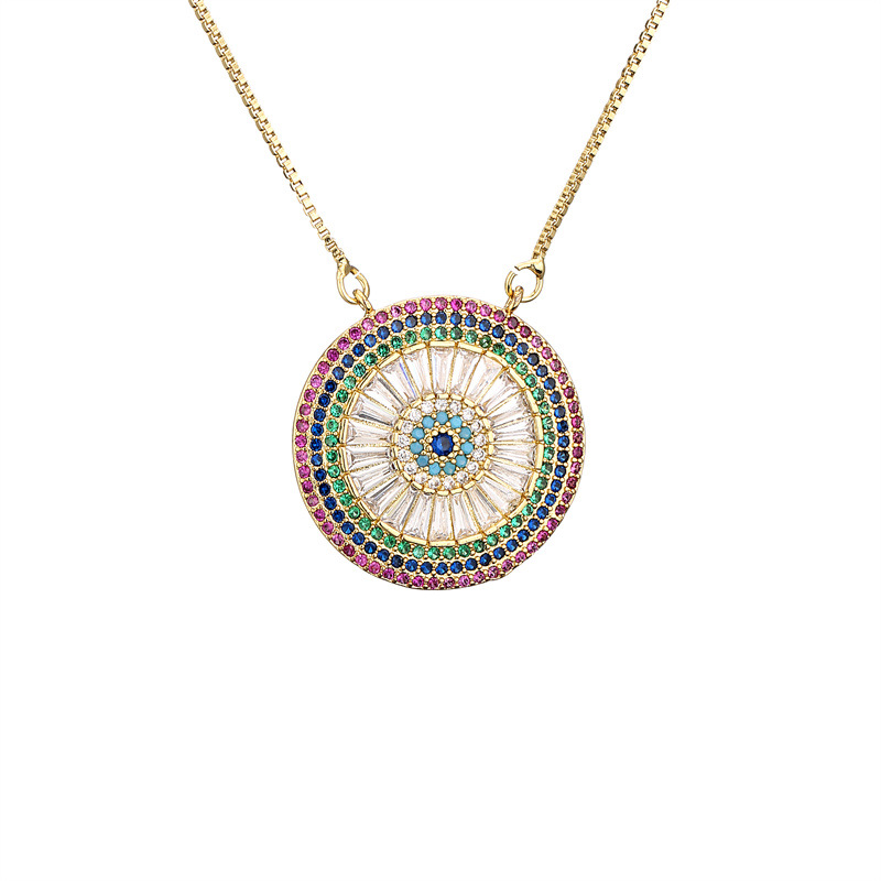 Fashion Devilu0027S Eye Copper Necklace Inlay Zircon Copper Necklaces