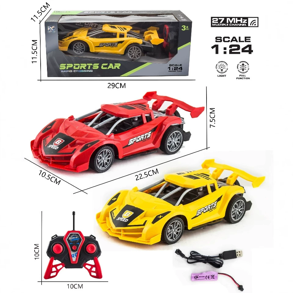 Lightweight spray, remote control car, electric racing car, realistic battery, scale 1:24