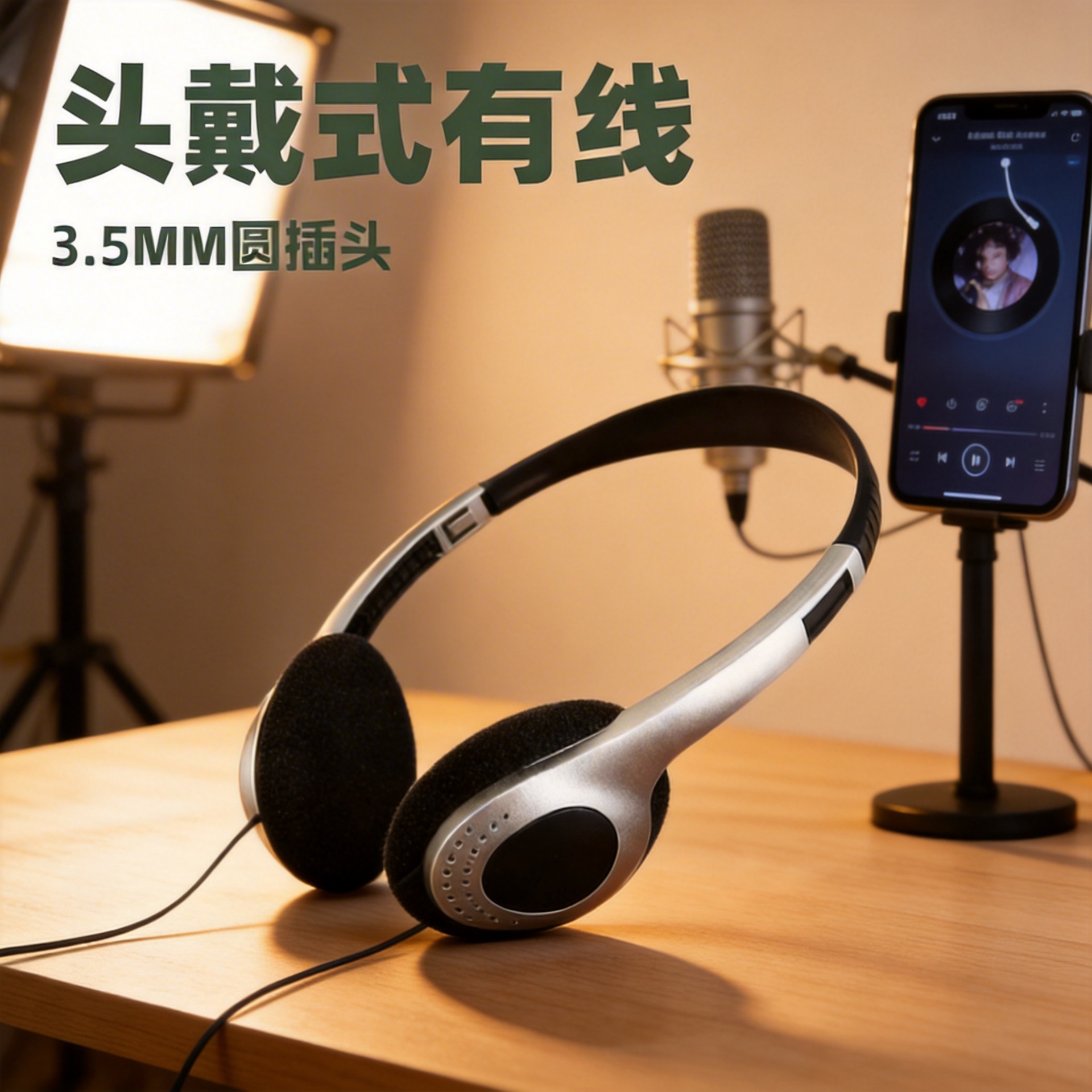 Retro Head-Mounted Wired Headphones Can Be Used for Listening to Music, and the Music and Sports Connection Is Stable and Has Good Sound Quality