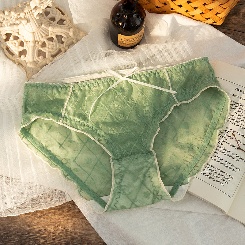 Bragas de encaje para mujer sexy algodón puro antibacteriano entrepierna delgada pura niña calzoncillos de seda de hielo calzoncillos sin costuras mujeres verano