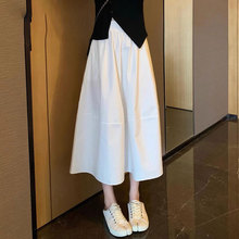 高腰抗皱速干伞裙2025年夏季新款韩版百搭纯色法式淑女气质半身裙
