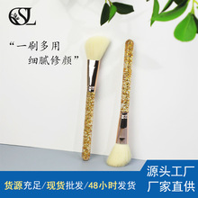 厂家批发跨境亚马逊单支修容刷水晶手柄柔软纤维毛美妆工具化妆刷