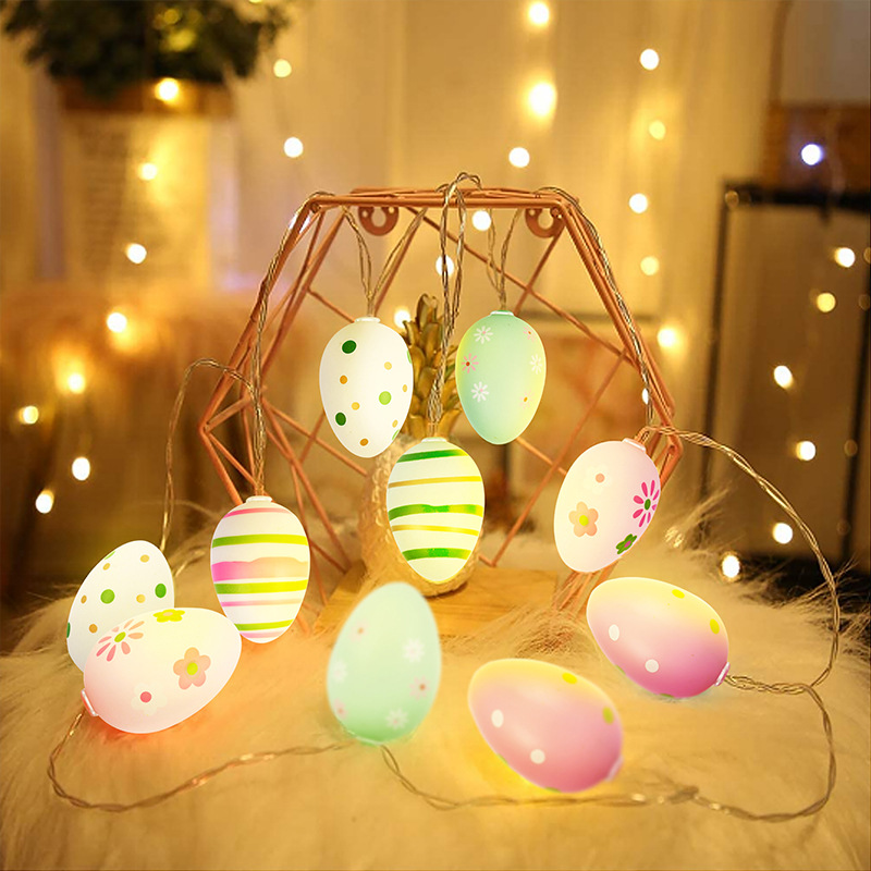 Pascua cáscara rota huevo luz cadena LED huevo color luz intermitente luz de la secuencia de Navidad fiesta de cumpleaños luz decorativa