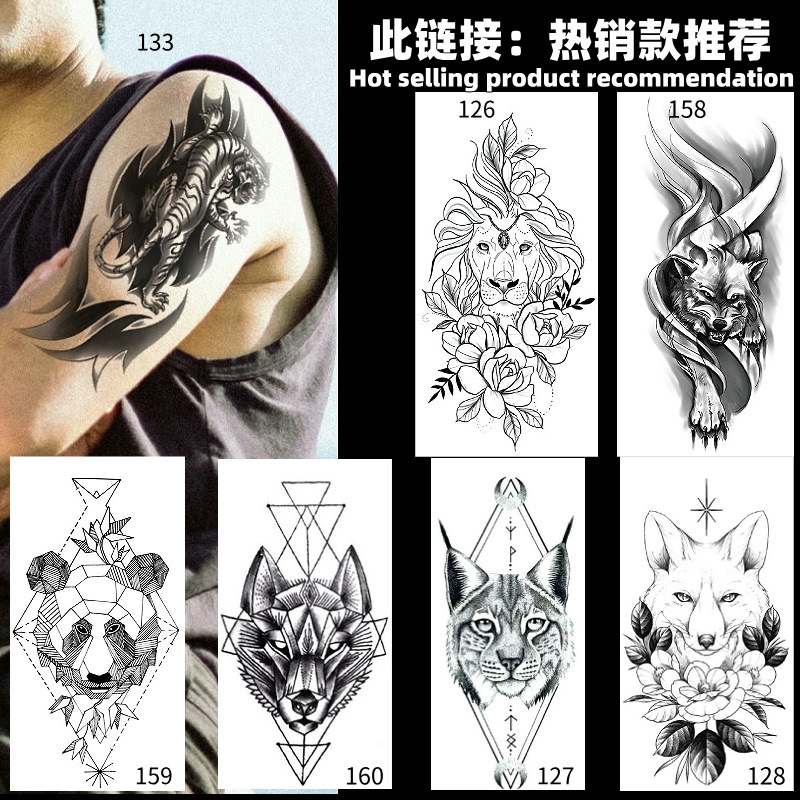 Pegatinas de tatuaje dibujos animados flor brazo pegatinas medio brazo completo oso ciervo divertido transfronterizo color creativo tatuaje pegatinas al por mayor