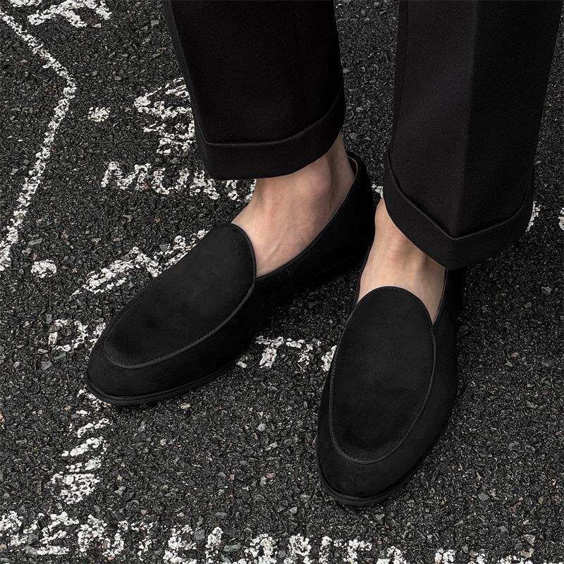 ShoeVault Round Toe Formal Loafers Business Slip-On Casual Height-Increasing Derby Thick-Soled Commuter Leather Shoes Men_voghion.com