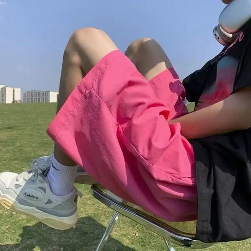 Men's Summer Cooling Quick-Dry Basketball Shorts Trendy Simple Five-Pocket Loose Casual Wide Leg Pants