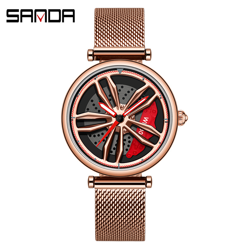 1074 메쉬 벨트 로즈 골드