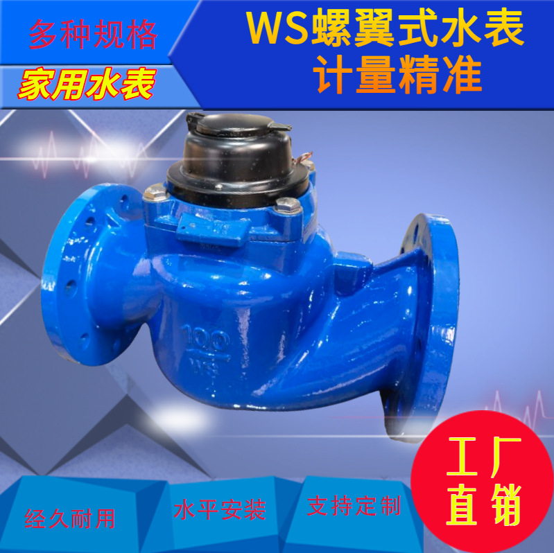 WS垂直螺翼式水表 高精度干式工程机械水表