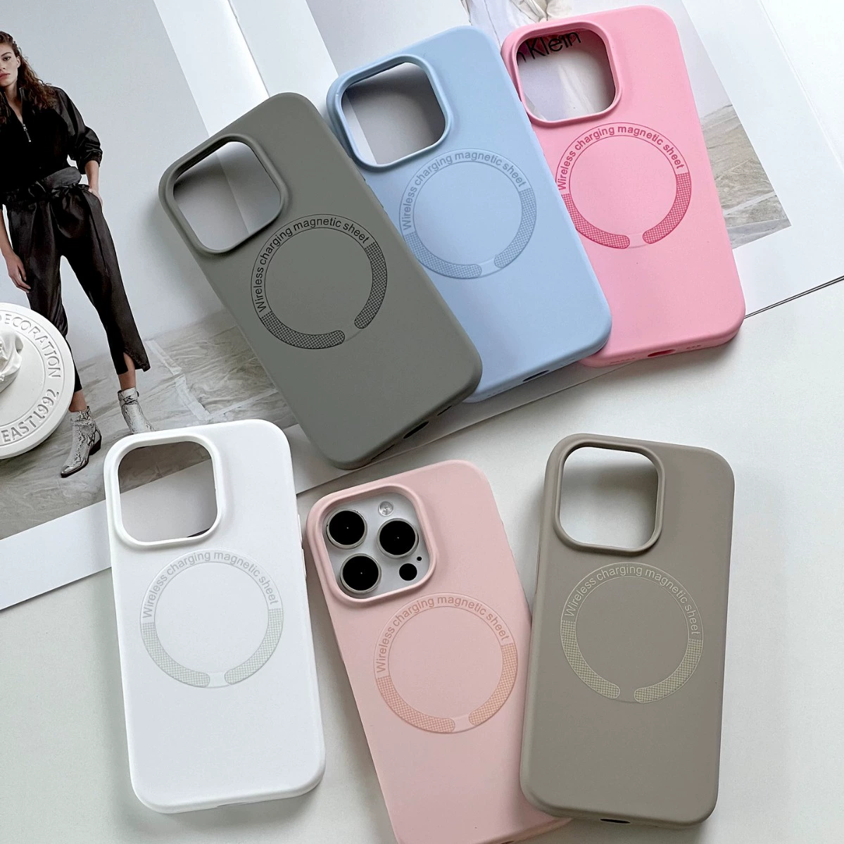 Apple, чехол для телефона, силиконовый iPhone 15, защитный чехол, простой и элегантный дизайн, iphone, 16 промакс