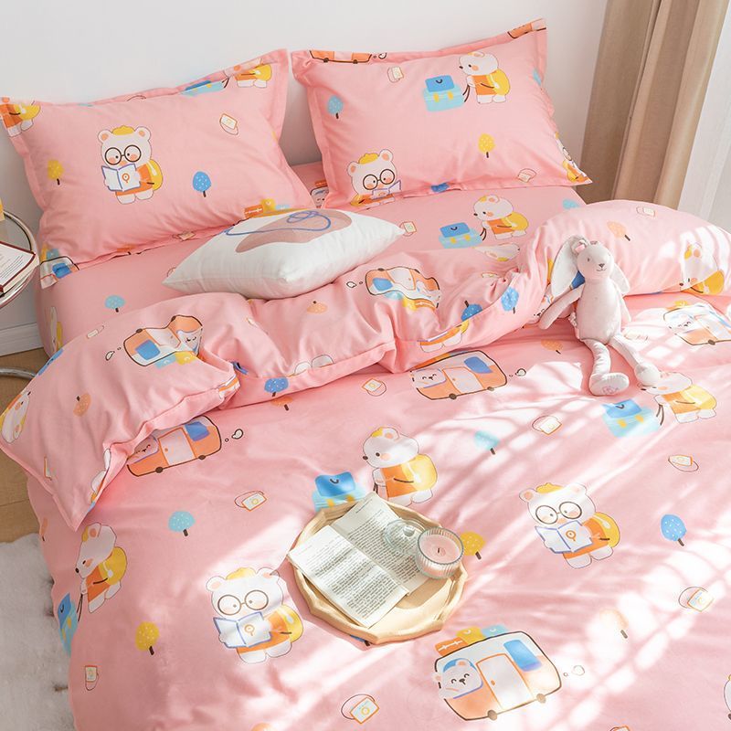 Cartoon coberta de edredón de algodón grueso de una sola pieza 1.5 dormitorio estudiantil 150x200x230 edredón único hogar