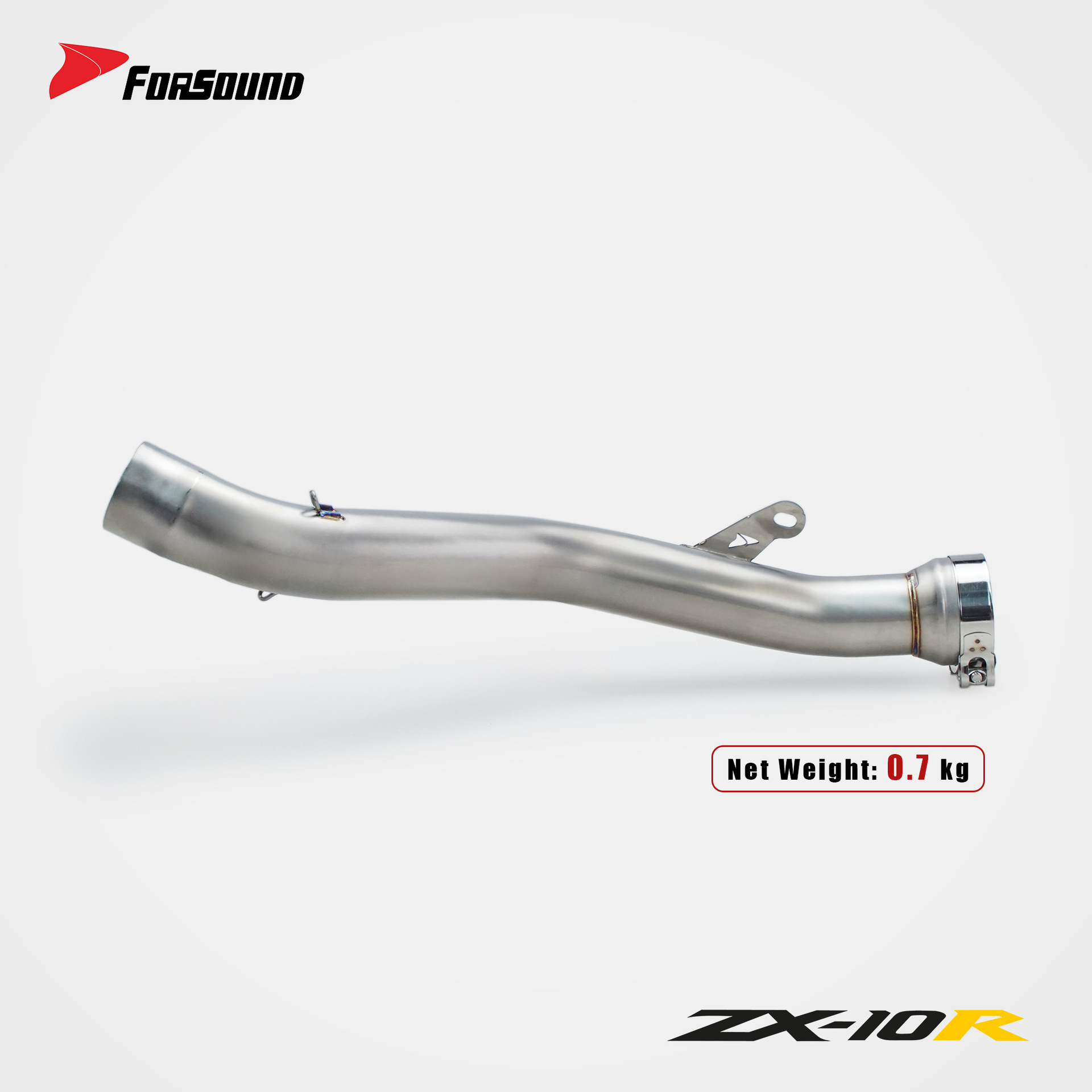 KAWASAKI ZX-10R Big Bull modified exhaust mid and tail section, Grav's titanium alloy stainless steel carbon