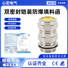 金属防爆填料函 BDM双密封铠装防爆格兰头 M NPT夹紧密封防爆接头