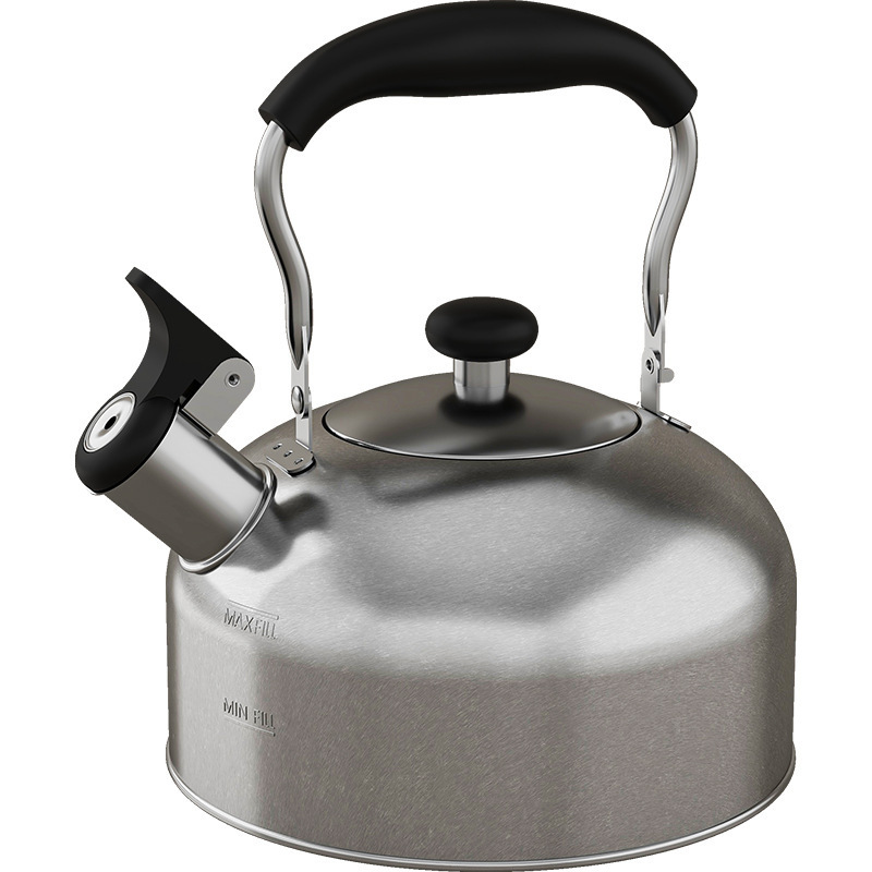 Hervidor de acero inoxidable para acampar al aire libre, hervidor que produce sonido, hervidor doméstico de gran capacidad, cocina de inducción de fondo plano, estufa de gas