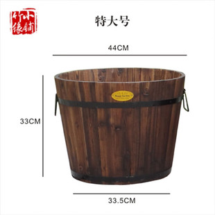 Carbonized Anti-corrosion Wooden Flower Barrel Flower Box Flower Box Balcony Flower Planting Vegetables Green Planting Flower Pot Wooden Barrel Fleshy Flower Pot Special