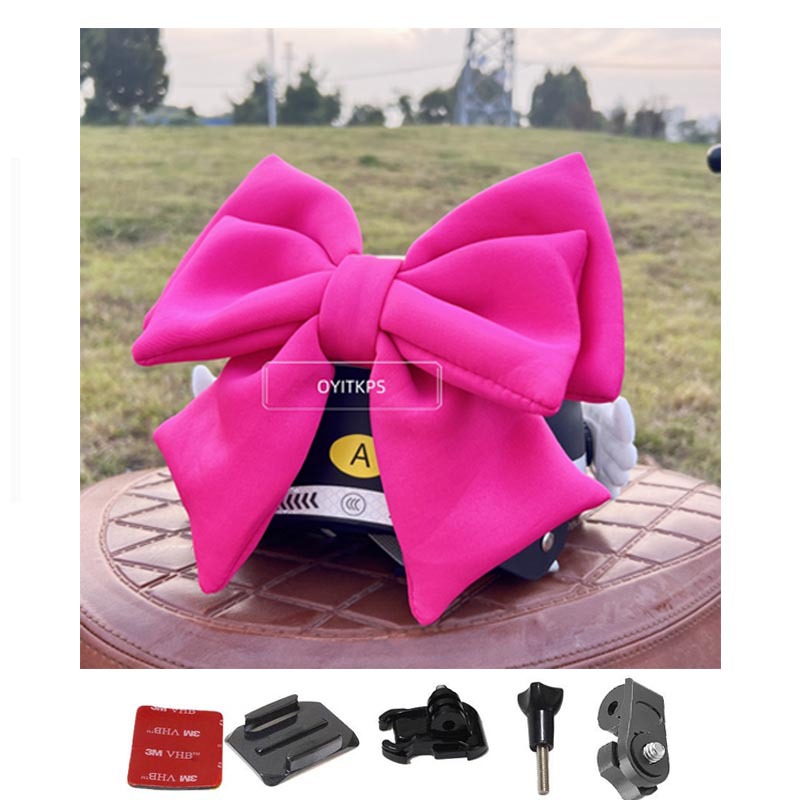 Oversized Helmet Decoration Bowknot Motorcycle Electric Car Full Helmet Women's Riding Decoration Quick Disassemble Style Car Backup