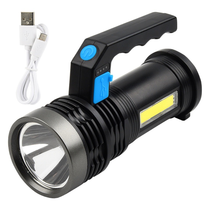 Transfronterizo fuerte Luz Portátil lámpara de larga duración de largo alcance recargable linterna LED hogar al aire libre multifunción reflector