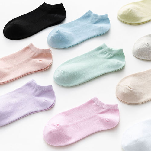 Wholesale Socks Summer Lady Ankle Socks Spring and Autumn Anti-Odor Japanese Style Plain Cotton Socks Non-Slip 100% Cotton Boat Socks Women Thin Model