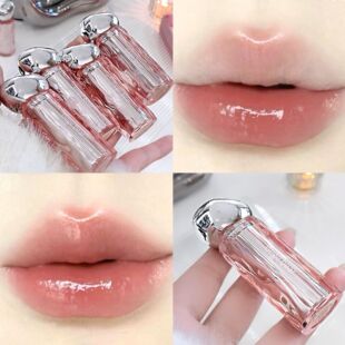 Cross-Border Gegebear Water Gloss Lip Glaze Low Saturation Nude Lipstick Cosmetics Student Party Mirror Lip Glaze Beauty Makeup