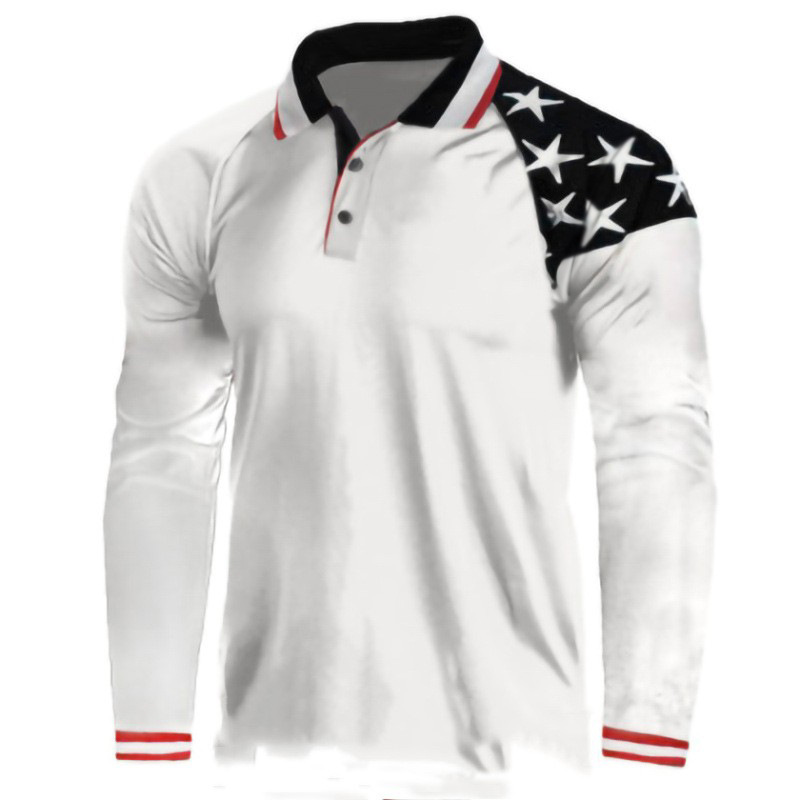 Jersey transfronterizo color a juego casual deportes impresión 3D retro streetwear sudadera camisa de manga larga Comercio exterior ropa de hombre