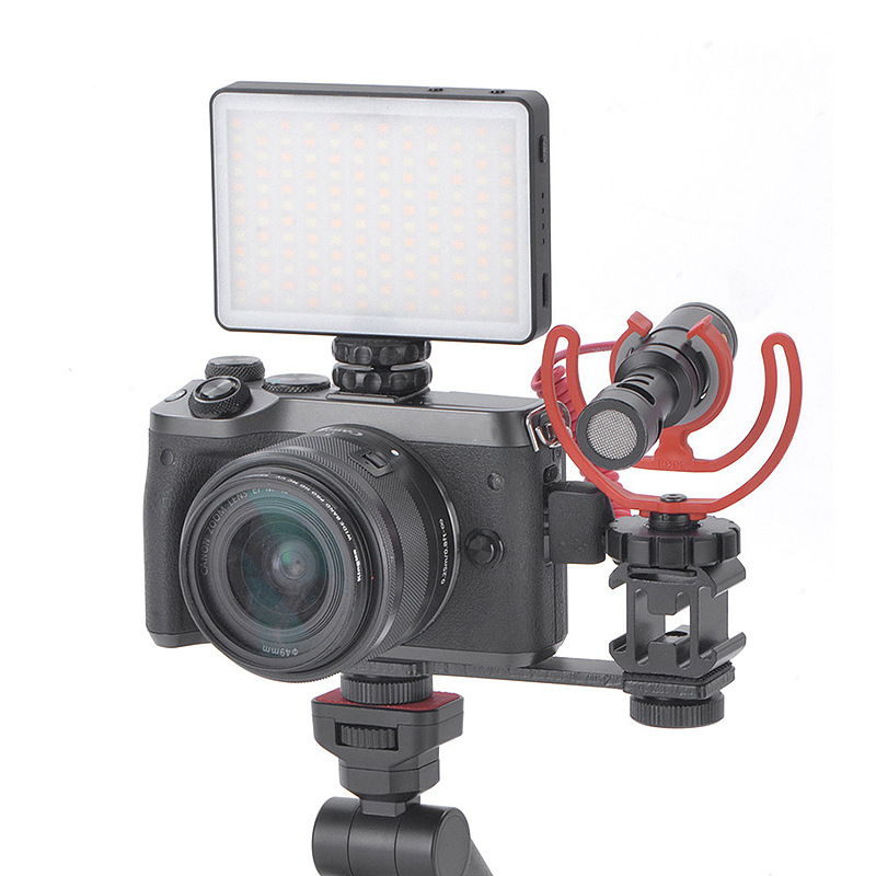 Soporte de expansión de cámara de zapata fría de tres cabezas Vlog estabilizador de teléfono móvil Zapata caliente deportes trípode SLR Accesorios