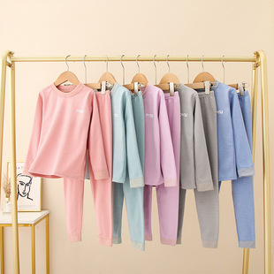 Children's Thermal Underwear suit Boys and Girls Autumn Clothes Autumn Trousers Autumn and Winter Silk Cashmere Teenager Pajamas Home Clothes