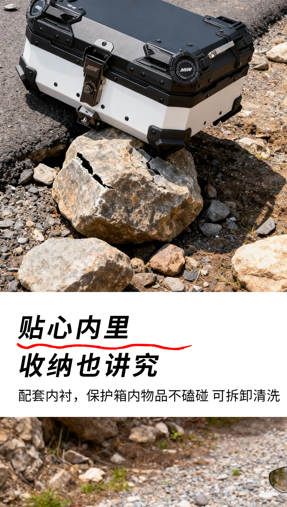 Motorcycle Mjw28L Clock-Style White Quick-Release Aluminum Alloy Tail Box Scooter Luggage Box Electric Vehicle Tail Box
