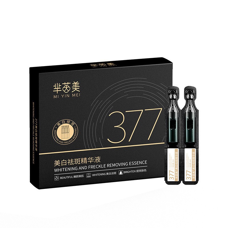 Genuine 377 Blanqueamiento y esencia de pecas Certificado especial Mi Yinmei 577 Kit de imperfecciones nicotinamida desechada al por mayor
