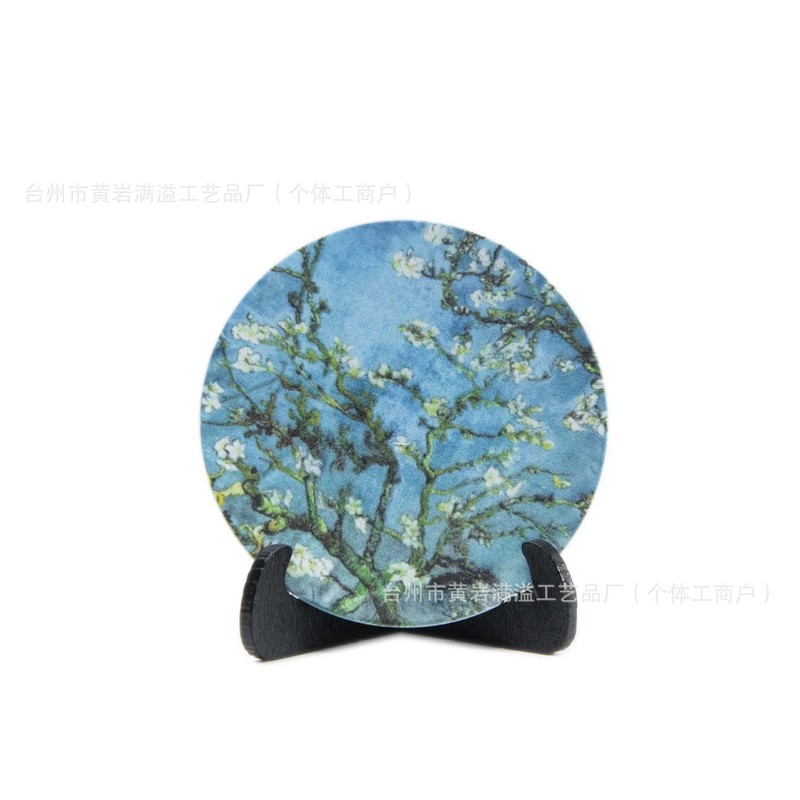 梵高油画圆形冰箱贴文创旅游景点工艺品来图定桌面摆件圆形冰箱贴|undefined