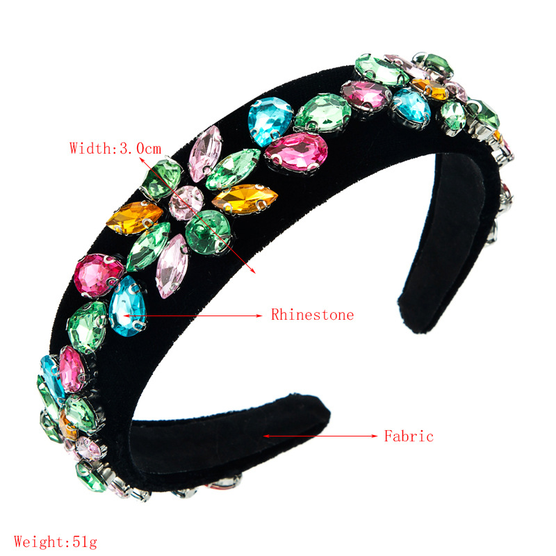 baroque retro fashion color rhinestone flannel flower headband  NHLN357807picture1