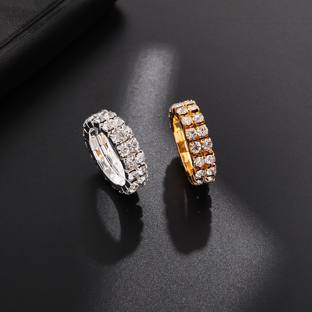 Luxury Fashion Full Diamond Five-Row Elastic Band Stretch Men's Index Finger Ring Manufacturer Wholesale R006_voghion.com