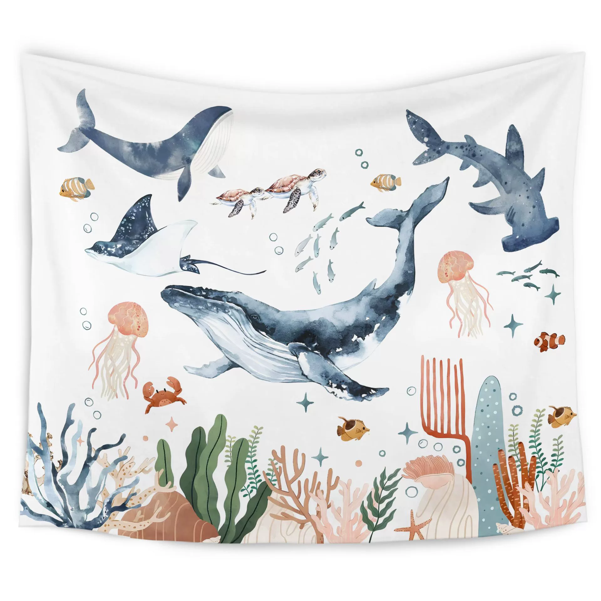 () голубой морской загадочный гобелен для спальни