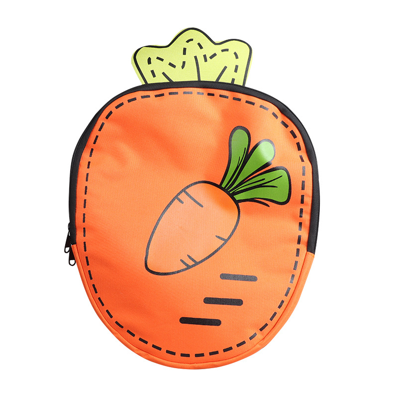Bolsos para niños Mochila para niños y niñas con forma de zanahoria linda de dibujos animados Mochila de raqueta de tenis de bádminton portátil
