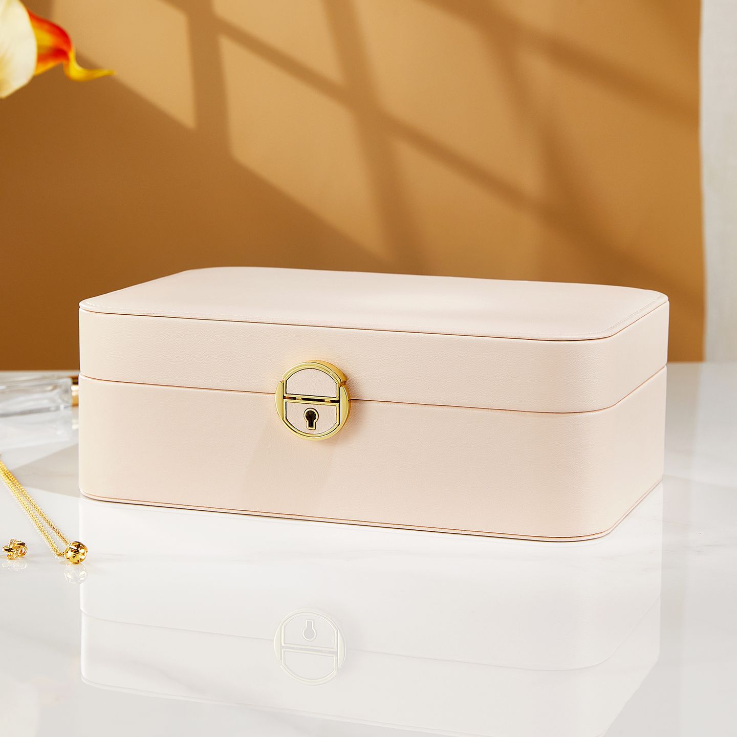 2026 New Model Exquisite Multi-Layer Jewelry Box with Lock, Large Capacity Anti-Oxidation Jewelry Storage Box for Earrings and Necklaces