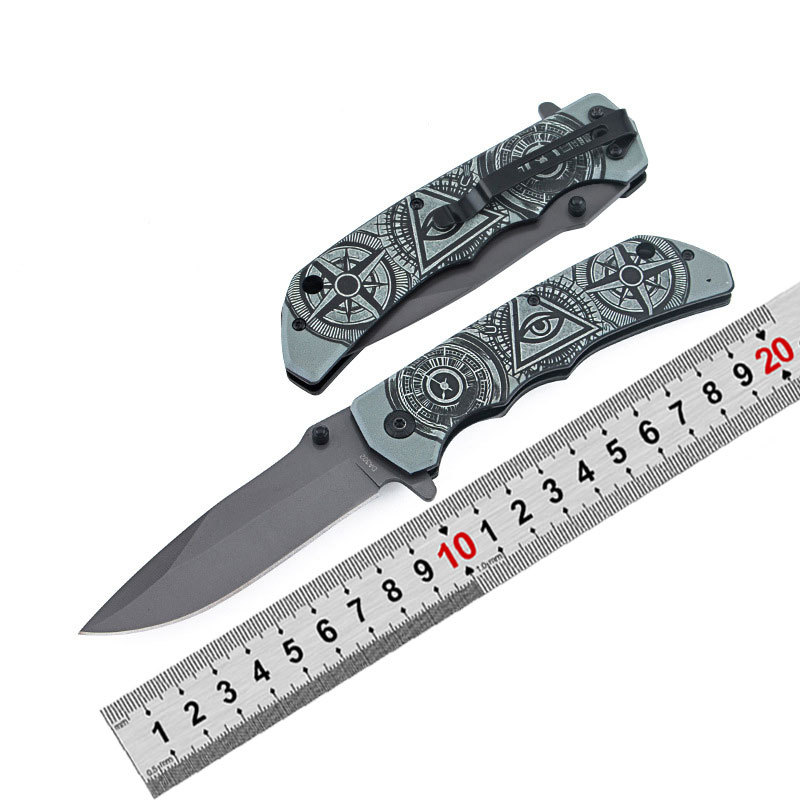 折叠刀户外多功能野营工具折刀 DA302高硬度荒野求生猎刀 水果刀