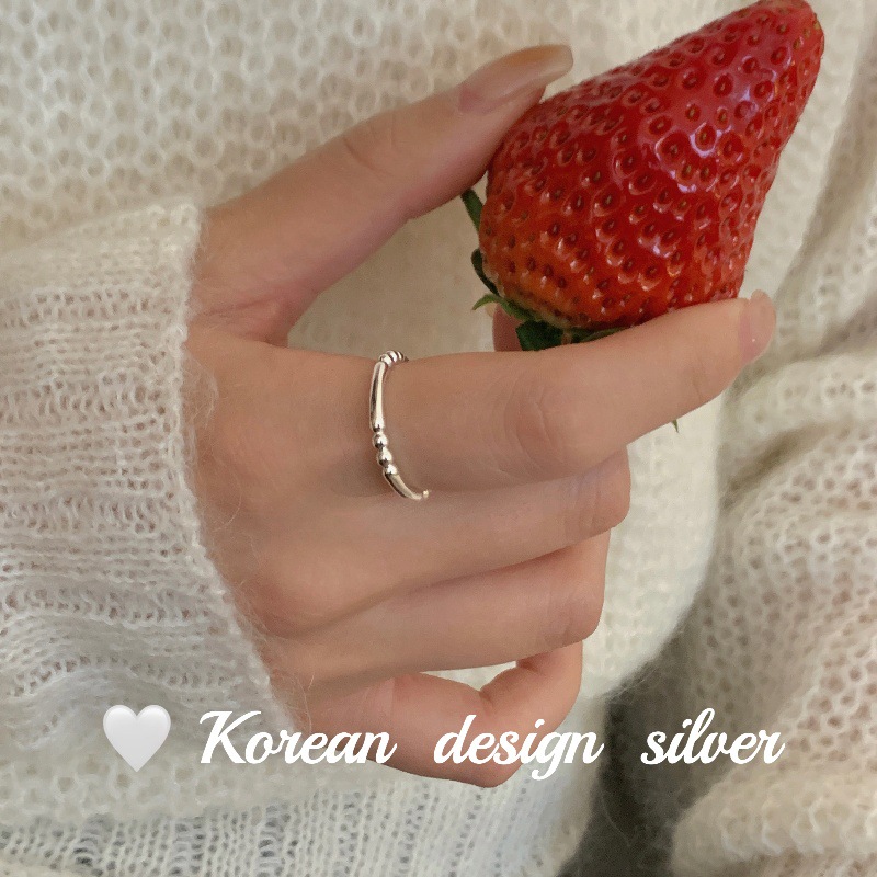 韓國東大門批發同款 S925銀簡約截斷戒指女 高級小眾設計食指環