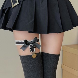 Black Bow Rose Love Leg Ring Lace Sexy Thigh Accessories Subculture Spice Girl Accessories
