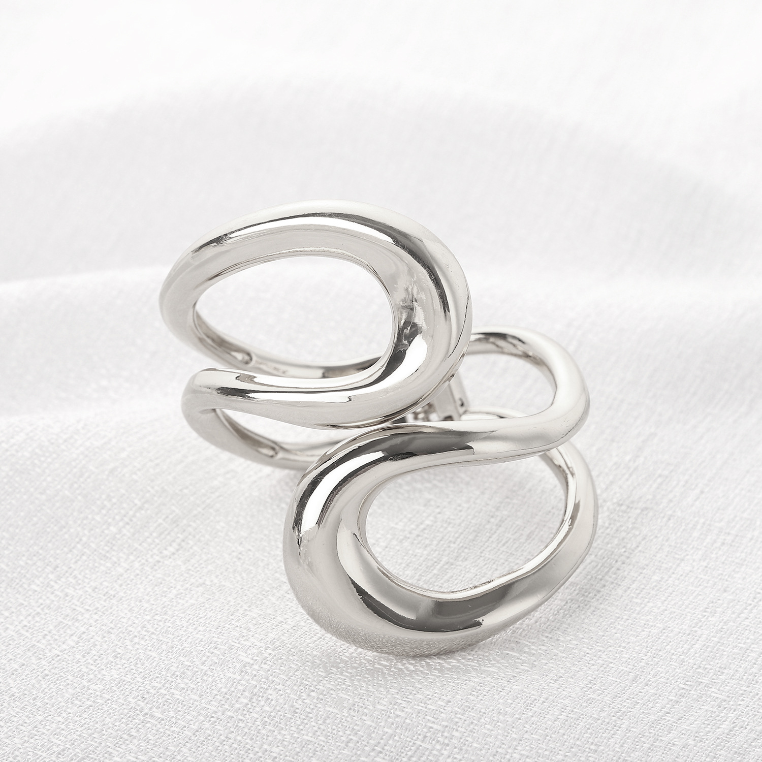 잘못된 입 더블 C 실버 두꺼운 스타일