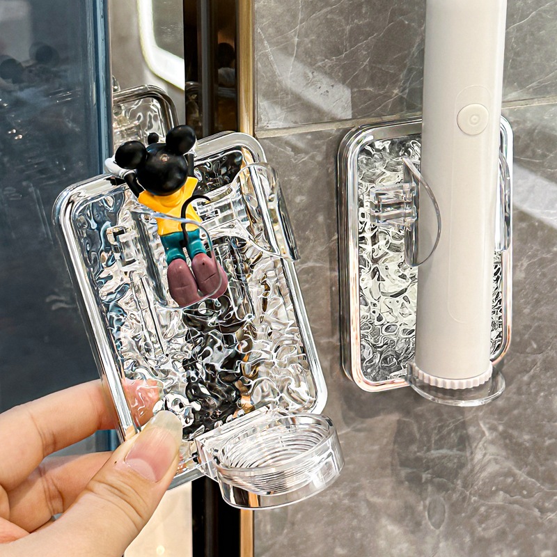 Estante de cepillo de dientes eléctrico, dientes sin perforación de pared, colgador de cepillo de dientes, afeitadora de baño, soporte para productos para el cuidado de la piel