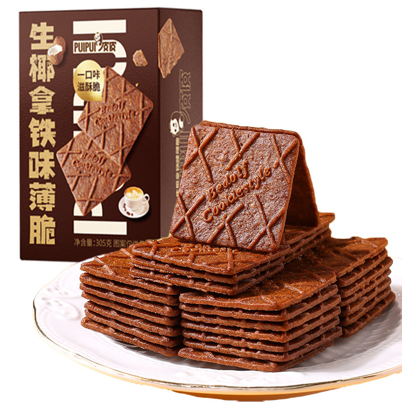 [305g/箱/26パック] 生ココナッツラテクラッカー、カジュアルスナック、軽食、卸売ドロップシッピング|undefined