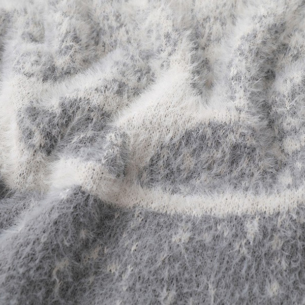 Autumn sweater with a round collar