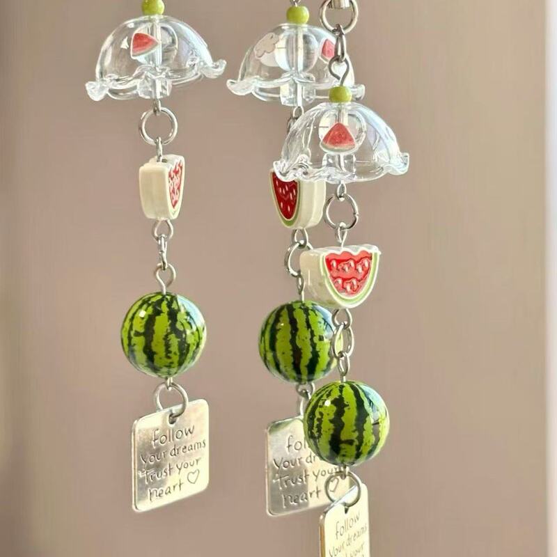 Watermelon Wind Chime Homemade Simple Pendant Girl Ins Mobile Phone Chain Cute Guben Camera Bag Watermelon Wind Chime Watermelon Wind Chime Homemade Simple Pendant Girl Ins Mobile Phone Chain Cute Guben Camera Bag Watermelon Wind Chime