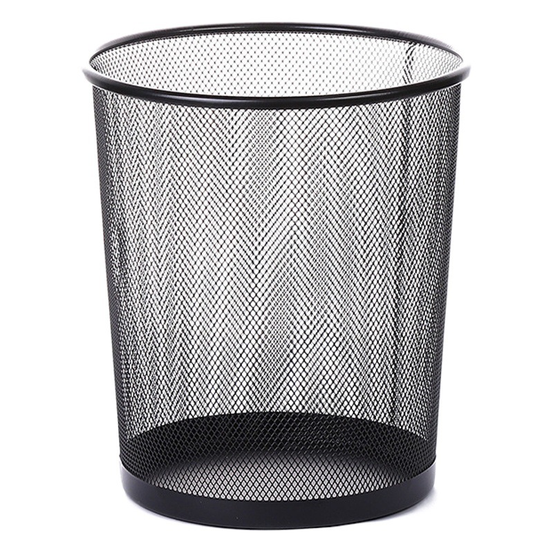 Office Home Bedroom Living Room Trash Can Metal Mesh Trash Can Waste Paper Basket Iron Mesh Trash Can