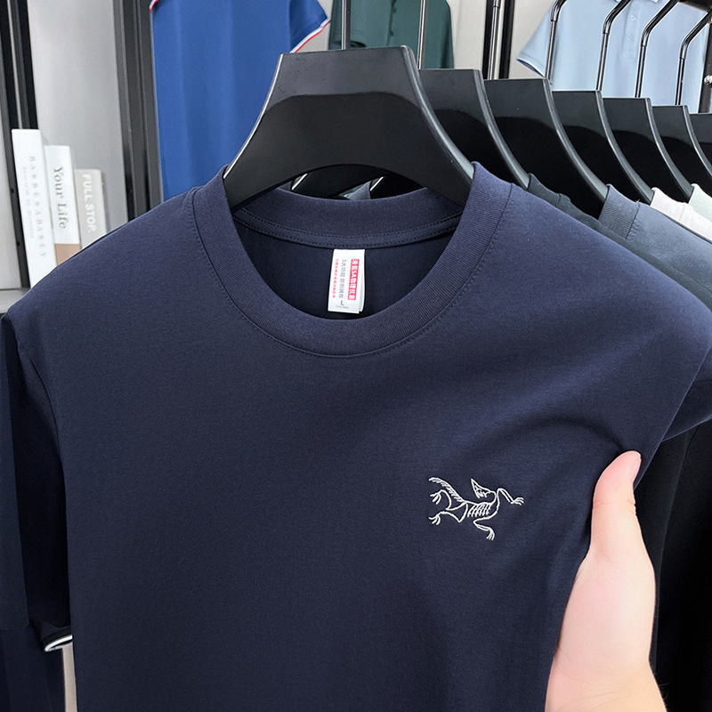 ソースファクトリーファッショナブルでカジュアルな高品質多用途プリント半袖Tシャツメンズ夏のトレンドカジュアル|undefined
