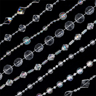 Connecting beads pearl chain Lotus lamp beaded rope chain fishing line transparent acrylic chain handmade material accessories