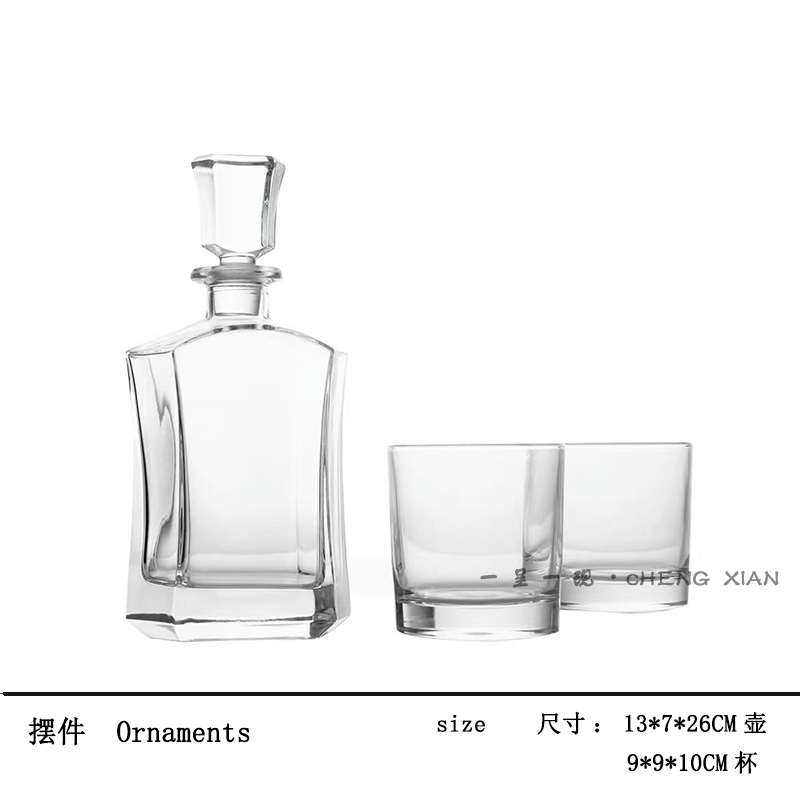现代简约创意水晶玻璃酒具酒杯水壶套装桌面茶几餐桌酒店样板间|undefined