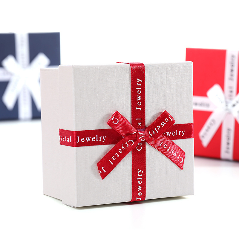 Letras inglesas Rojas arco caja de joyería anillo Stud pendientes collar caja multi-especificación caja de joyería clásica