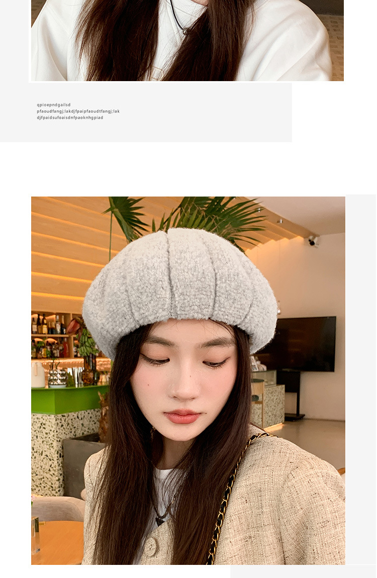 Women's Basic Solid Color Eaveless Beret Hat display picture 5